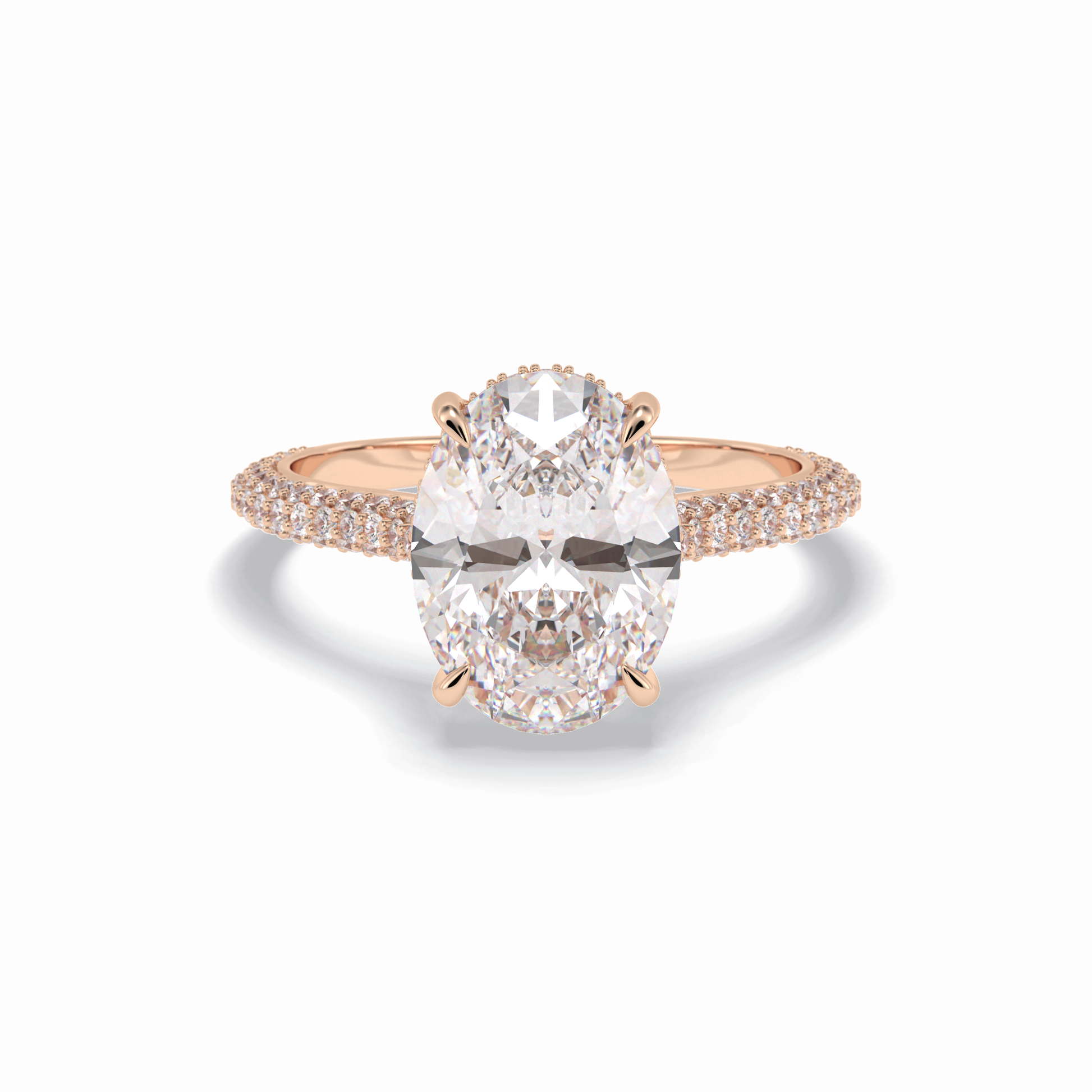 Oval Pave Lab Grown Diamond Engagement Ring