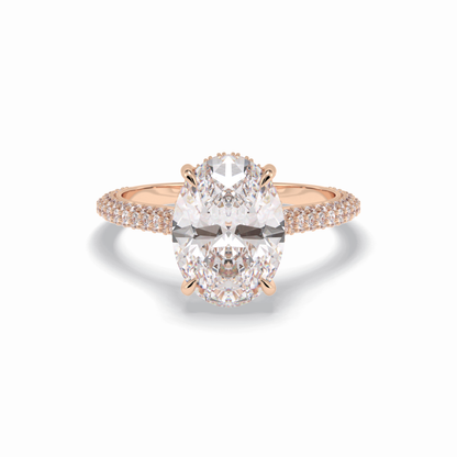 Oval Pave Lab Grown Diamond Engagement Ring