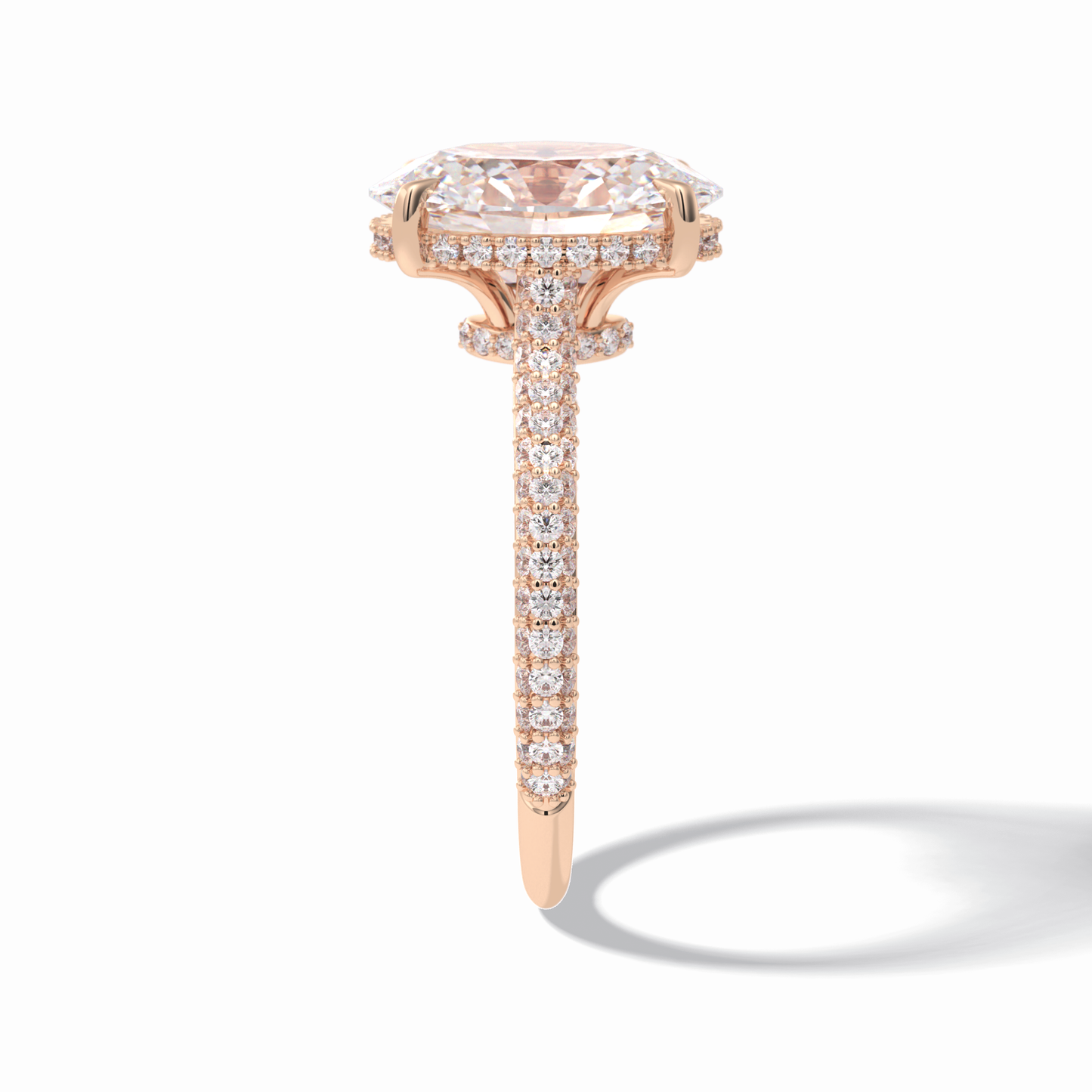 Oval Pave Lab Grown Diamond Engagement Ring