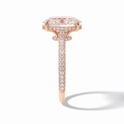 Oval Pave Lab Grown Diamond Engagement Ring