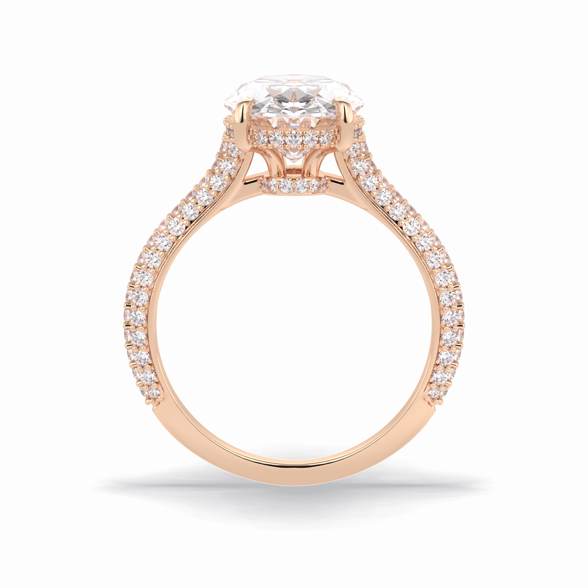 Oval Pave Lab Grown Diamond Engagement Ring