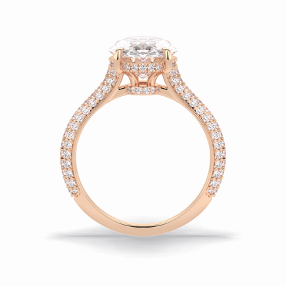 Oval Pave Lab Grown Diamond Engagement Ring