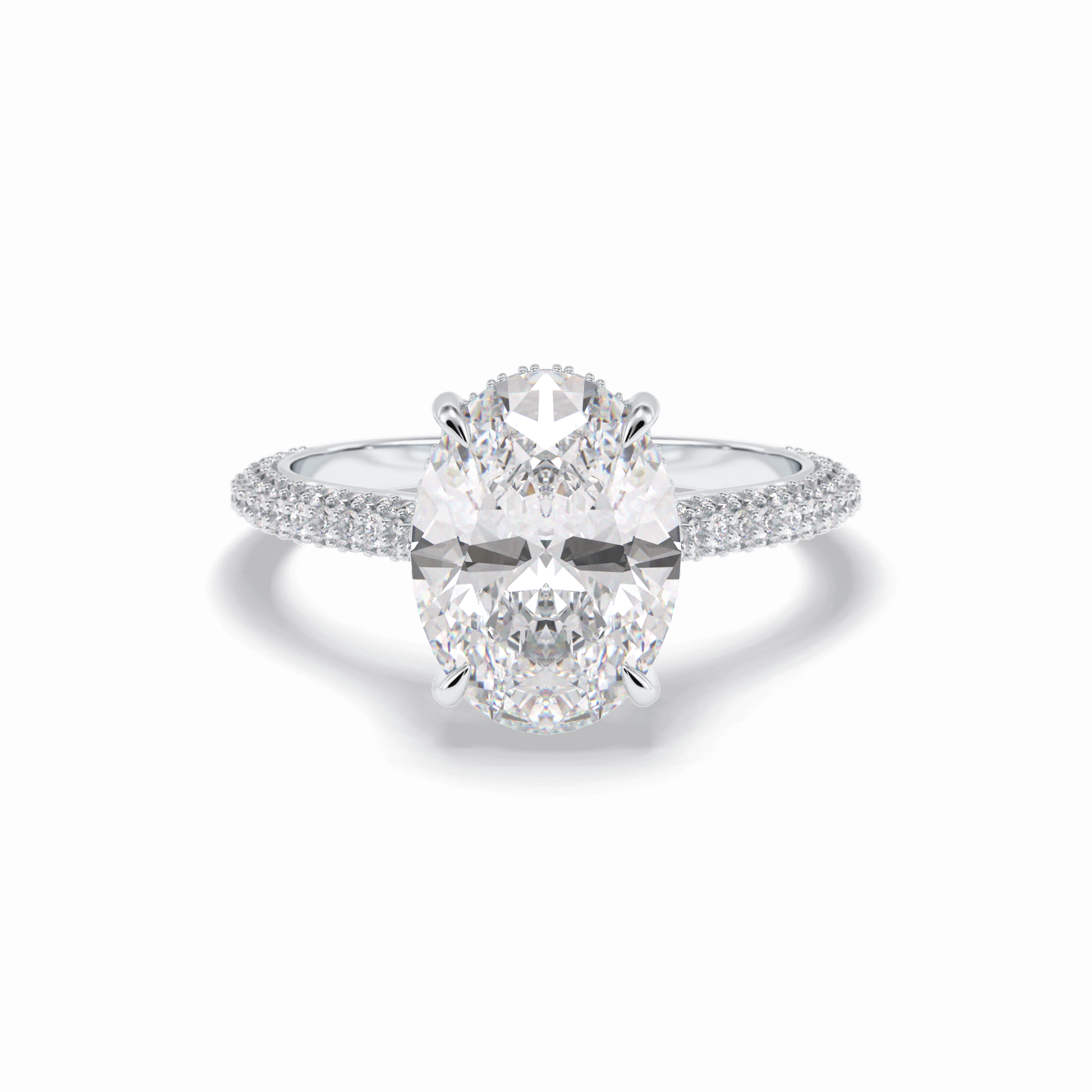 Oval Pave Lab Grown Diamond Engagement Ring