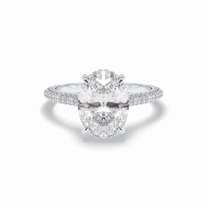 Oval Pave Lab Grown Diamond Engagement Ring