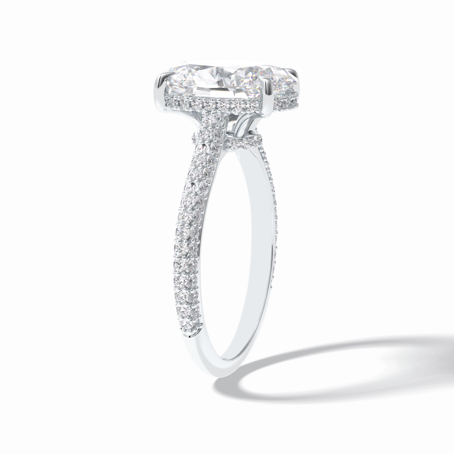 Oval Pave Lab Grown Diamond Engagement Ring
