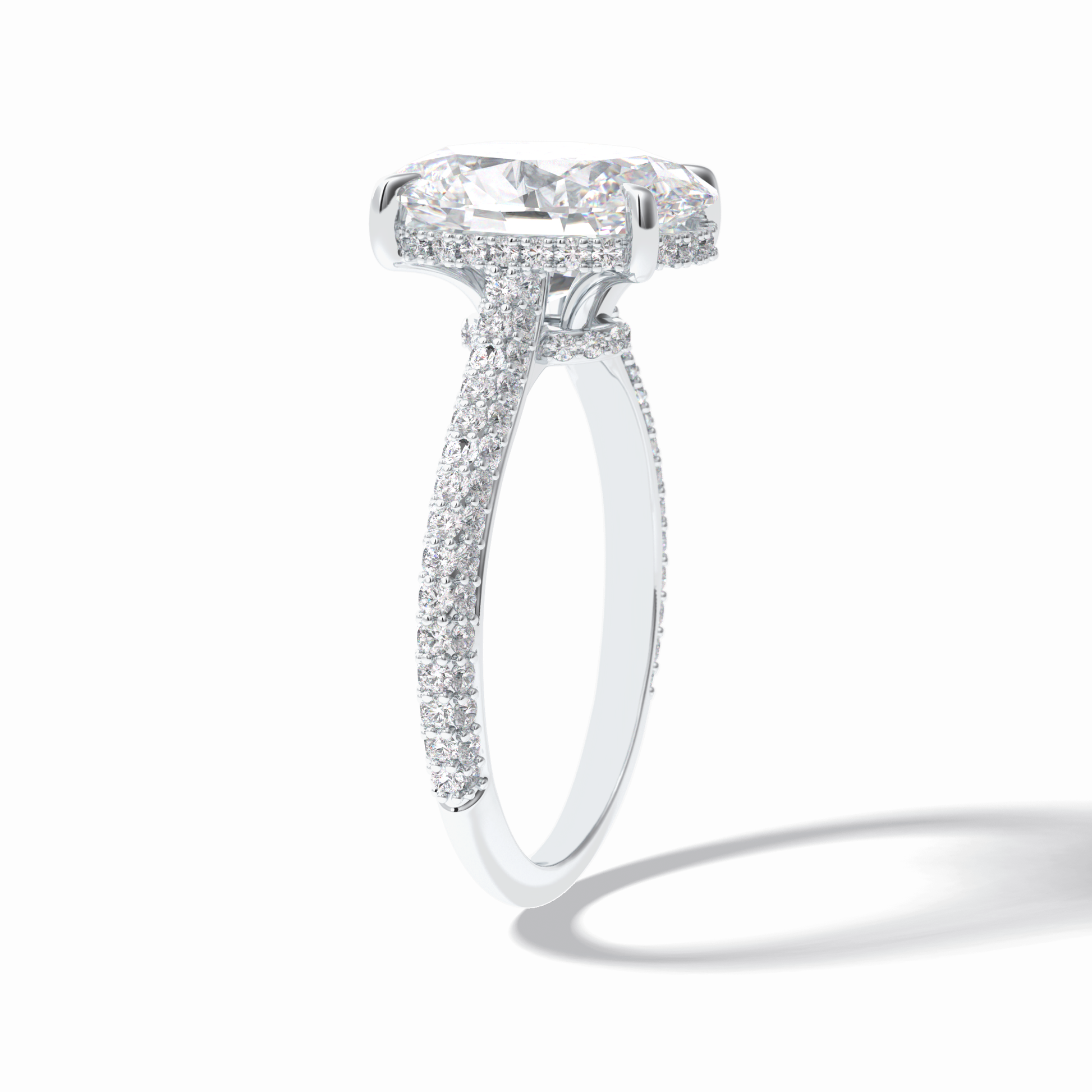 Oval Pave Lab Grown Diamond Engagement Ring