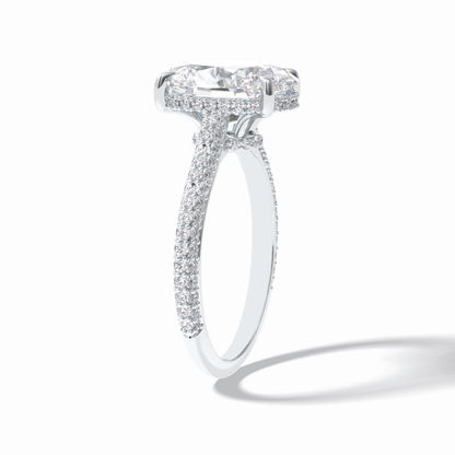 Oval Pave Lab Grown Diamond Engagement Ring