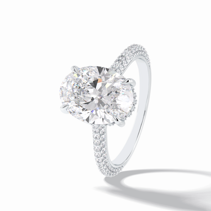 Oval Pave Lab Grown Diamond Engagement Ring