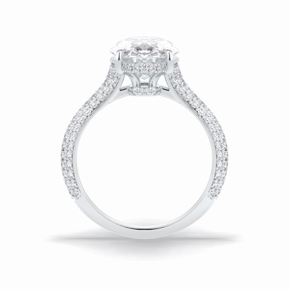 Oval Pave Lab Grown Diamond Engagement Ring