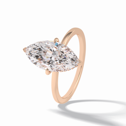 Marquise Solitaire Lab Grown Diamond Engagement Ring