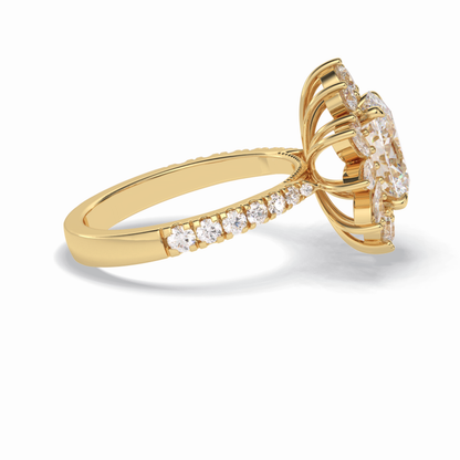 Oval Halo & Pave Lab Grown Diamond Engagement Ring