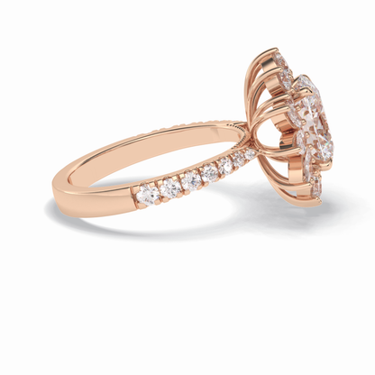 Oval Halo & Pave Lab Grown Diamond Engagement Ring
