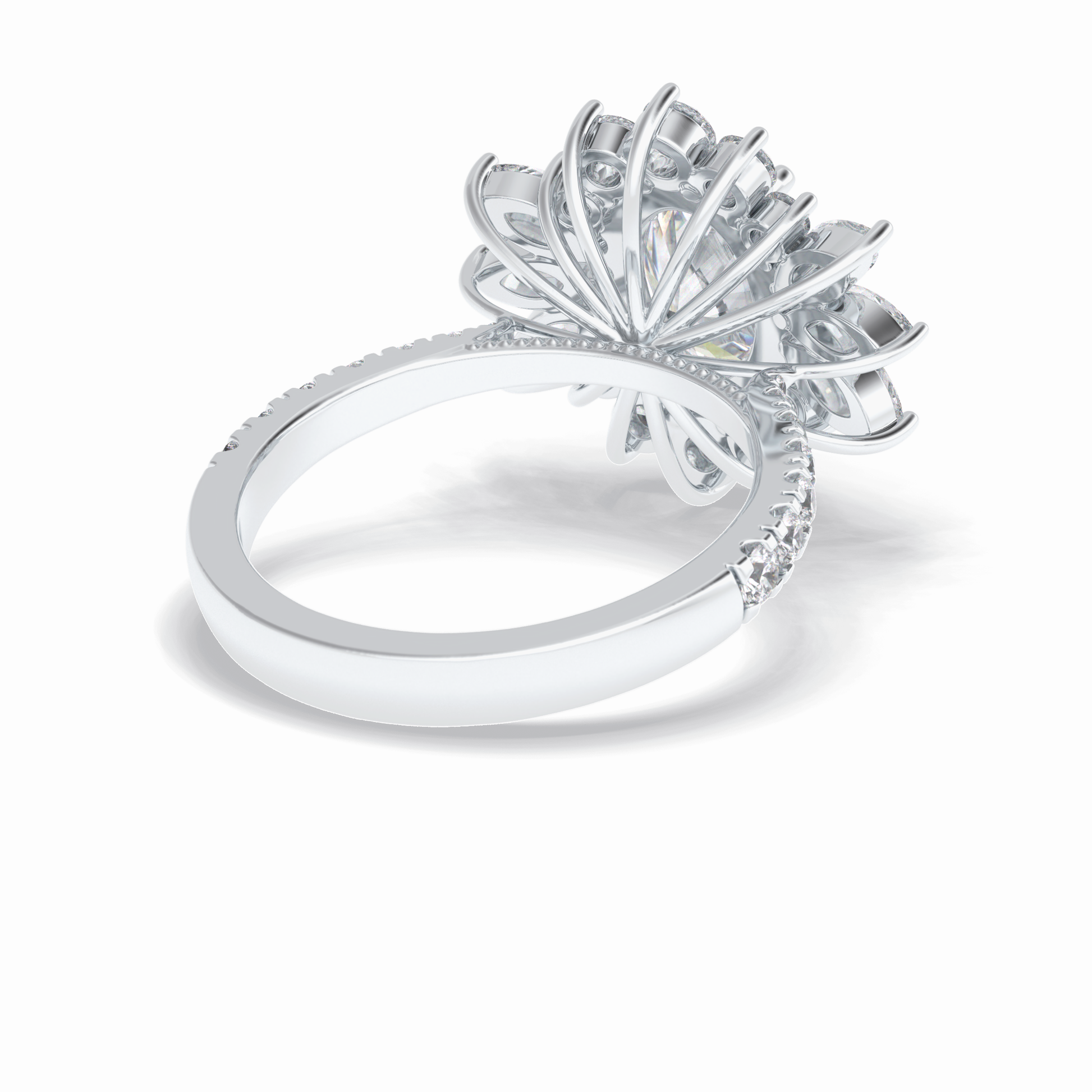 Oval Halo & Pave Lab Grown Diamond Engagement Ring