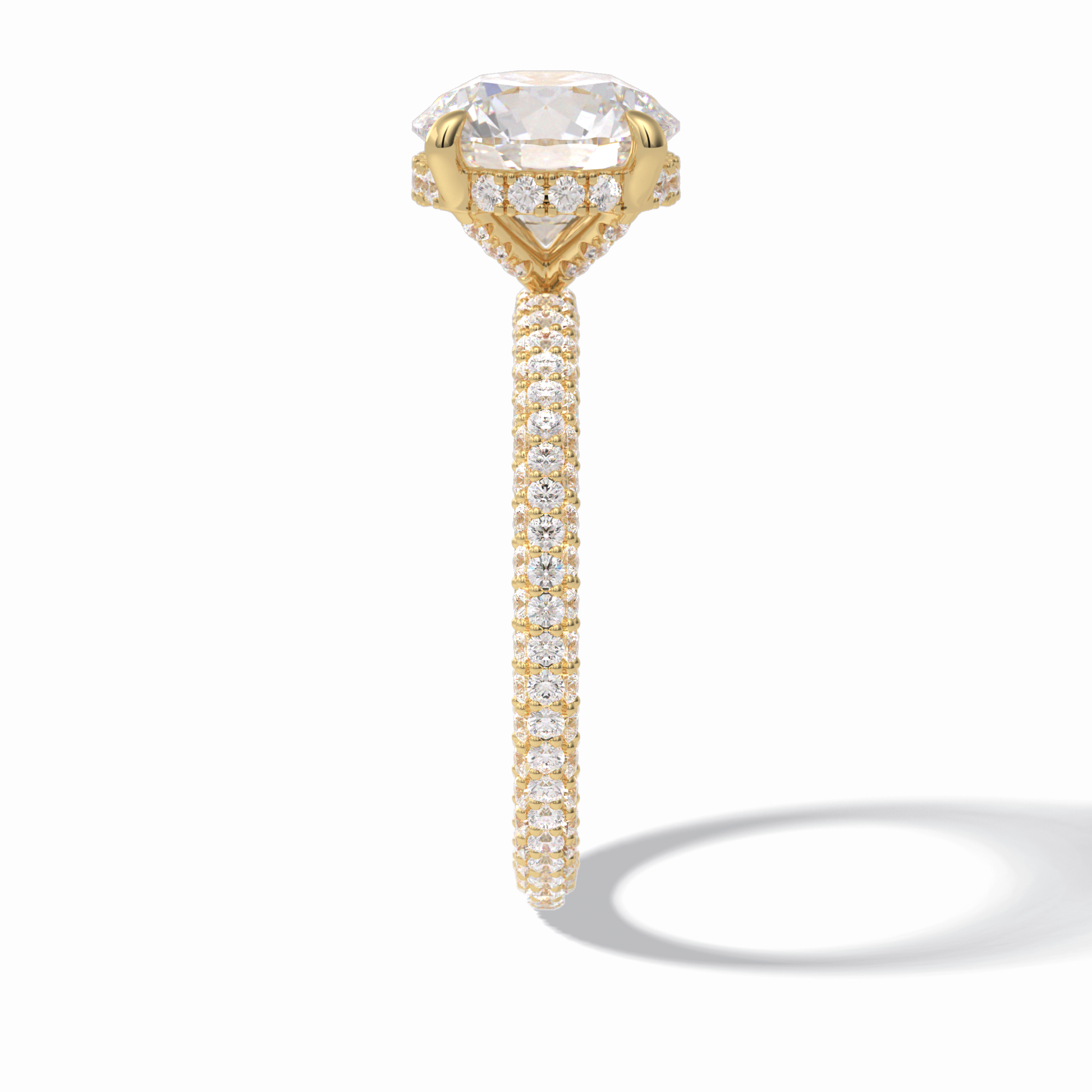 Round Hidden Halo & Pave Lab Grown Diamond Engagement Ring