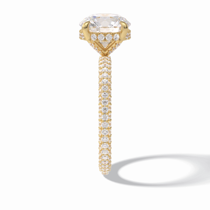Round Hidden Halo & Pave Lab Grown Diamond Engagement Ring