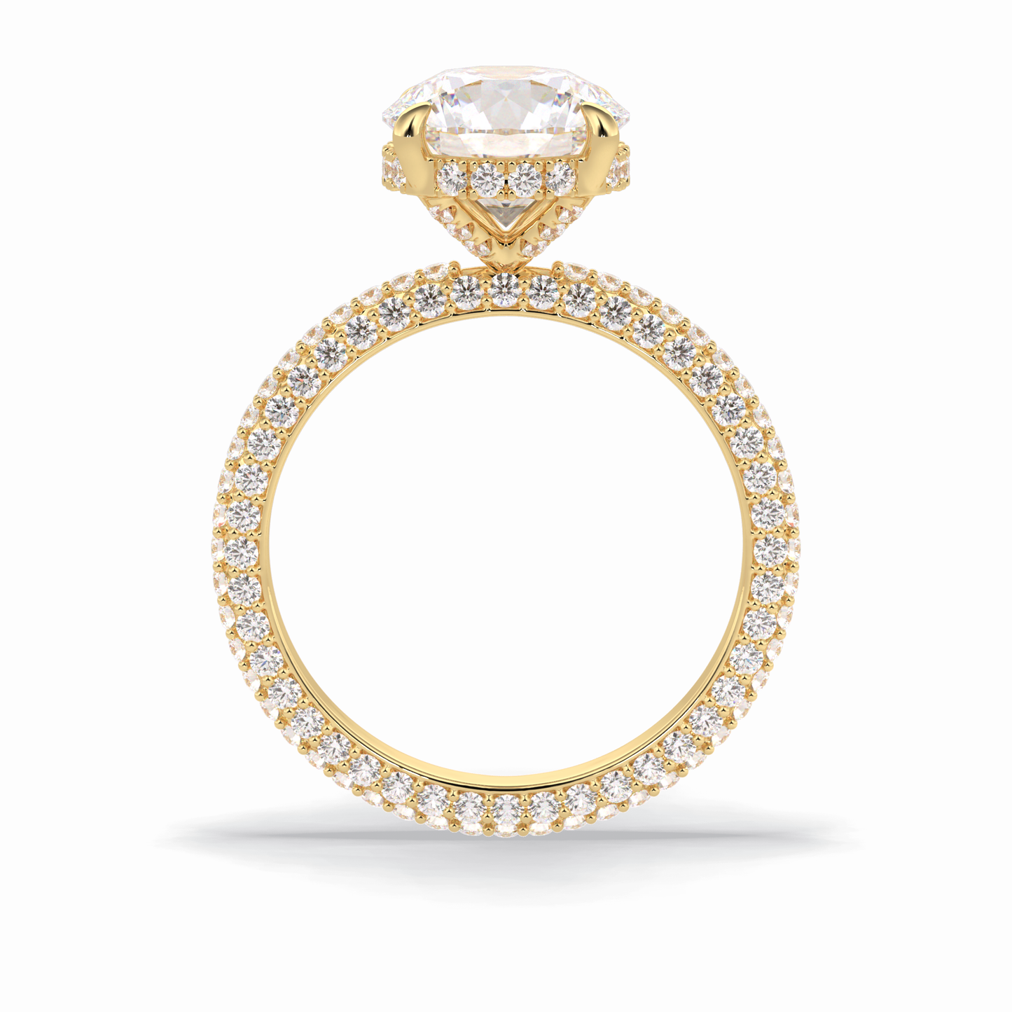 Round Hidden Halo & Pave Lab Grown Diamond Engagement Ring
