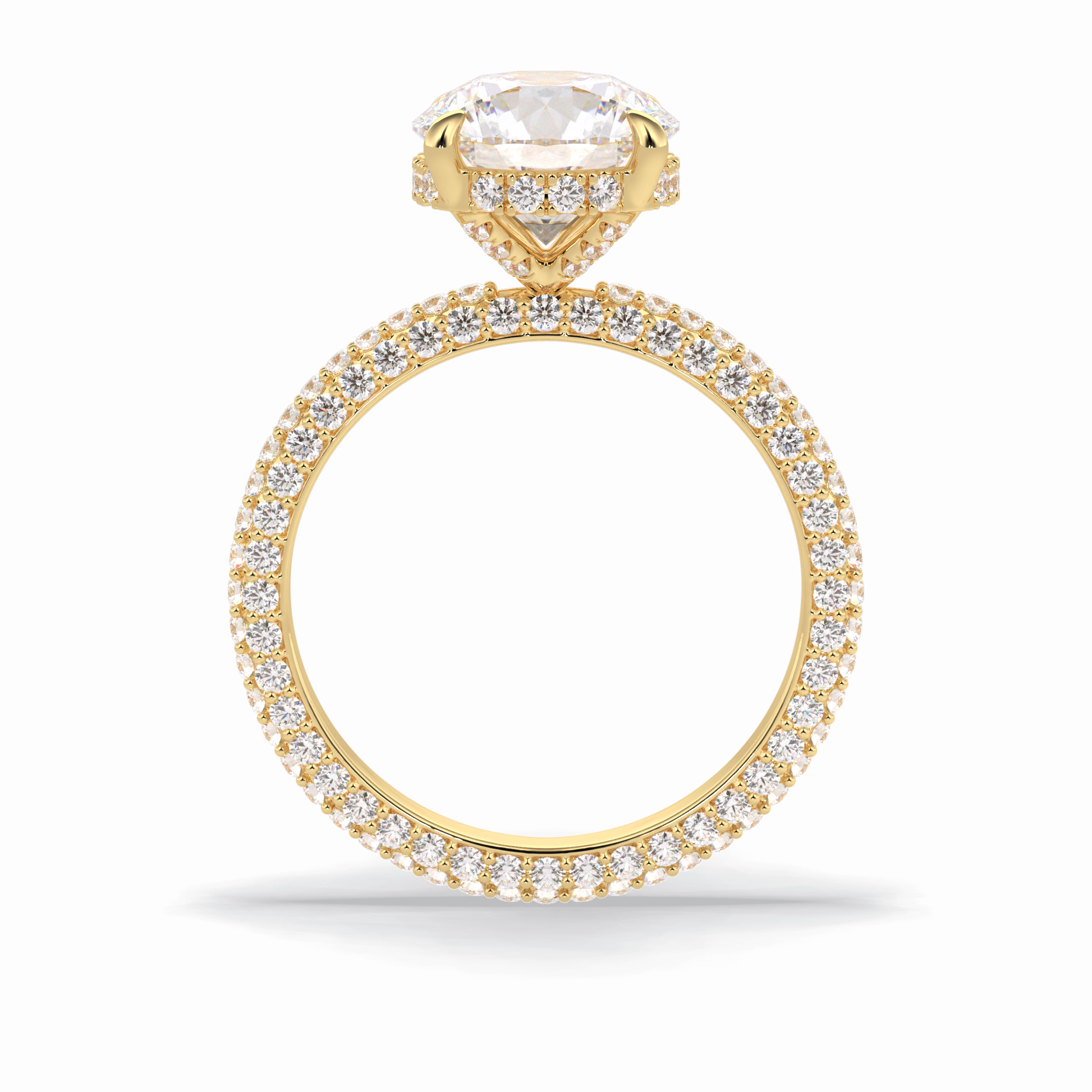 Round Hidden Halo & Pave Lab Grown Diamond Engagement Ring