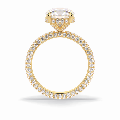 Round Hidden Halo & Pave Lab Grown Diamond Engagement Ring