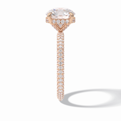 Round Hidden Halo & Pave Lab Grown Diamond Engagement Ring