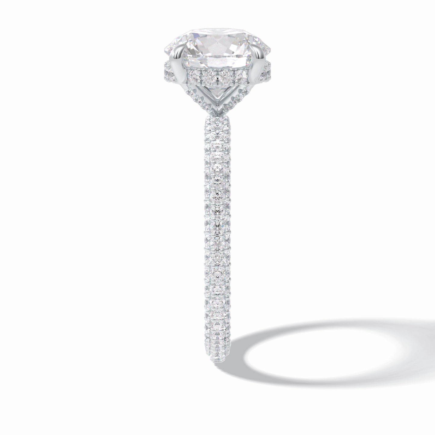 Round Hidden Halo & Pave Lab Grown Diamond Engagement Ring