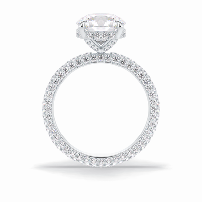 Round Hidden Halo & Pave Lab Grown Diamond Engagement Ring