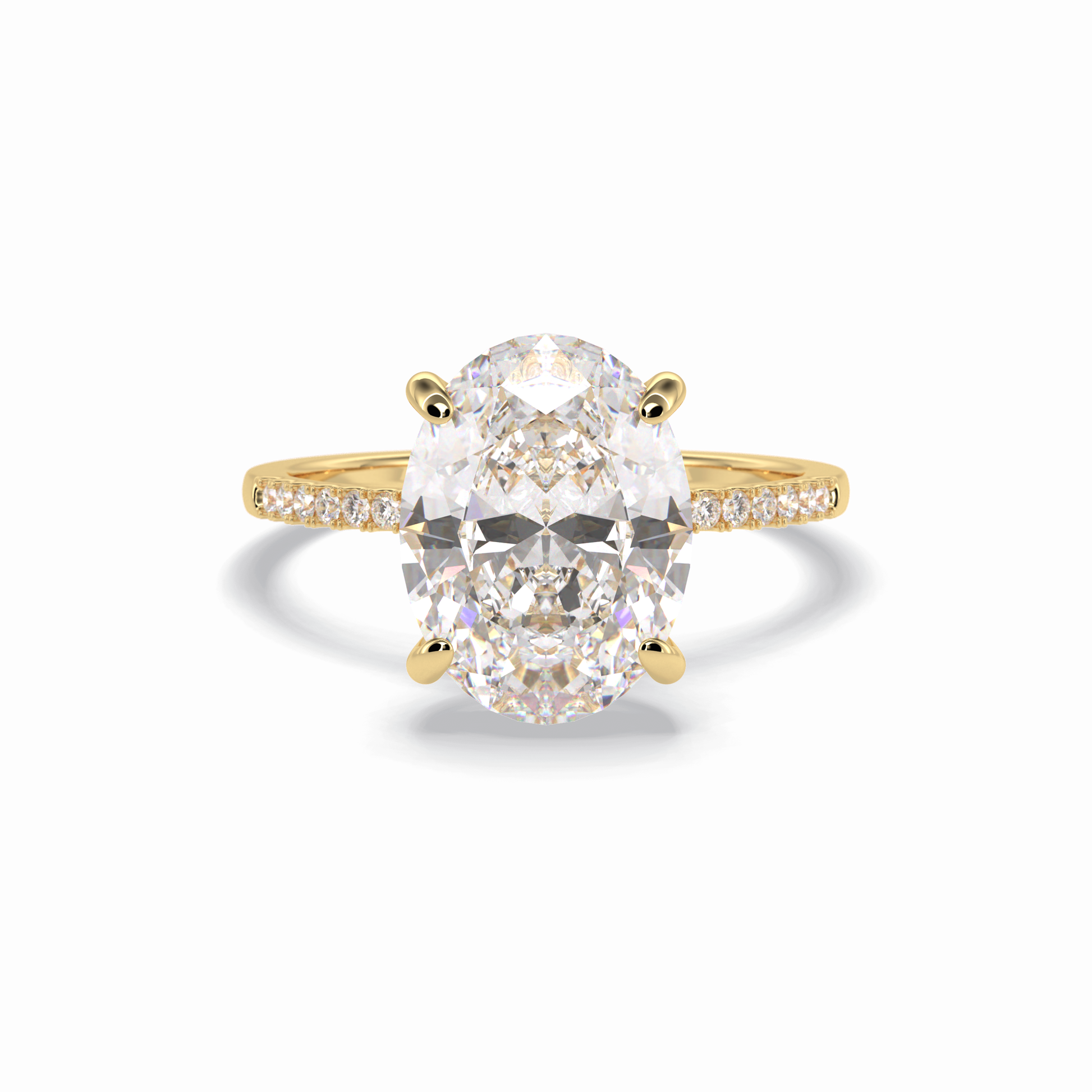 Oval Cut Hidden Halo & Pave Lab Grown Diamond Engagement Ring