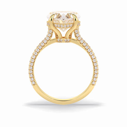 Heart Cut Hidden Halo & Pave Lab Grown Diamond Engagement Ring