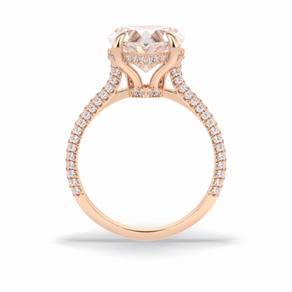 Heart Cut Hidden Halo & Pave Lab Grown Diamond Engagement Ring