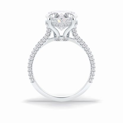 Heart Cut Hidden Halo & Pave Lab Grown Diamond Engagement Ring