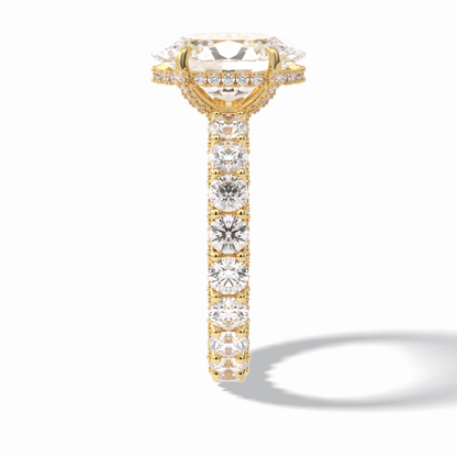 Oval Cut Hidden Halo & Pave Lab Grown Diamond Engagement Ring