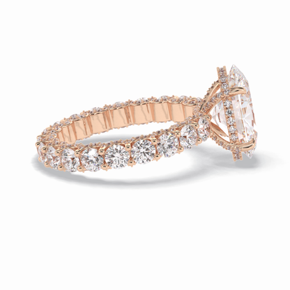 Oval Cut Hidden Halo & Pave Lab Grown Diamond Engagement Ring