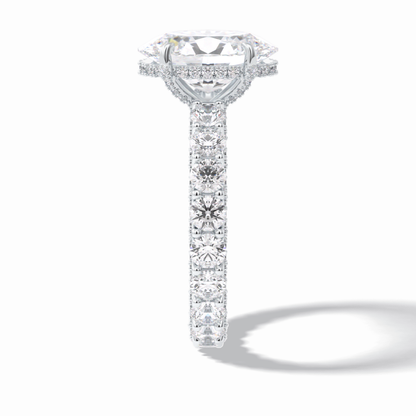 Oval Cut Hidden Halo & Pave Lab Grown Diamond Engagement Ring