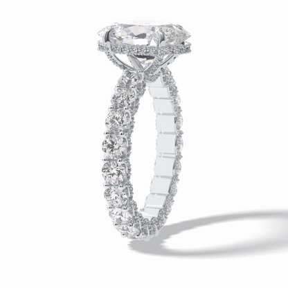 Oval Cut Hidden Halo & Pave Lab Grown Diamond Engagement Ring