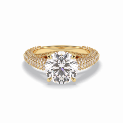 Round Pave Lab Grown Diamond Engagement Ring