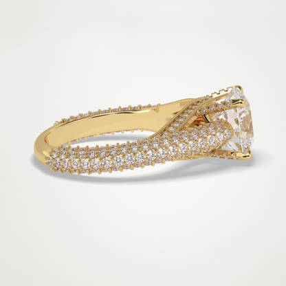 Round Pave Lab Grown Diamond Engagement Ring
