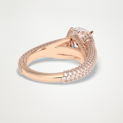 Round Pave Lab Grown Diamond Engagement Ring