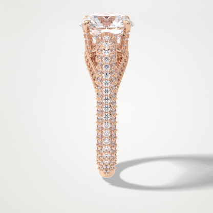 Round Pave Lab Grown Diamond Engagement Ring