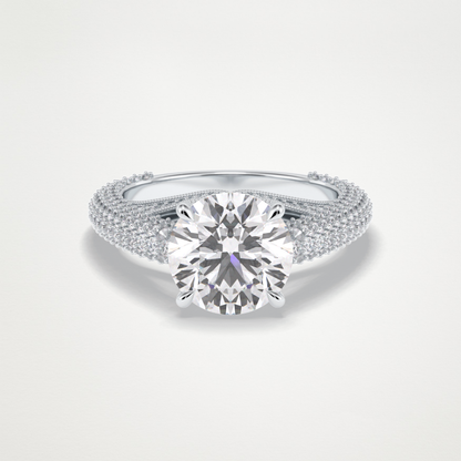 Round Pave Lab Grown Diamond Engagement Ring