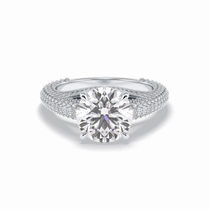 Round Pave Lab Grown Diamond Engagement Ring