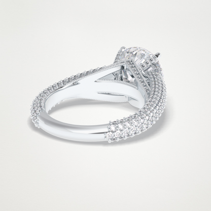 Round Pave Lab Grown Diamond Engagement Ring