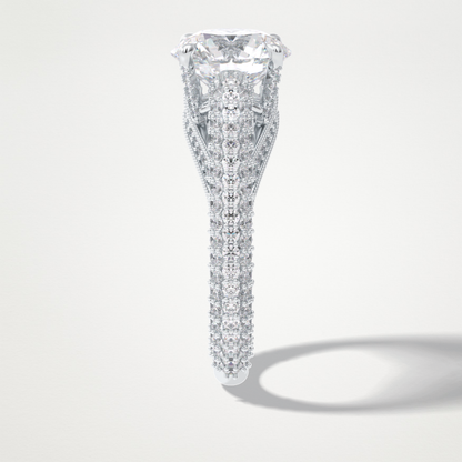 Round Pave Lab Grown Diamond Engagement Ring