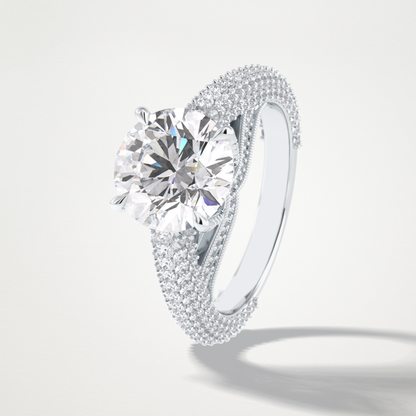 Round Pave Lab Grown Diamond Engagement Ring