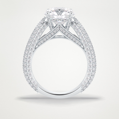 Round Pave Lab Grown Diamond Engagement Ring
