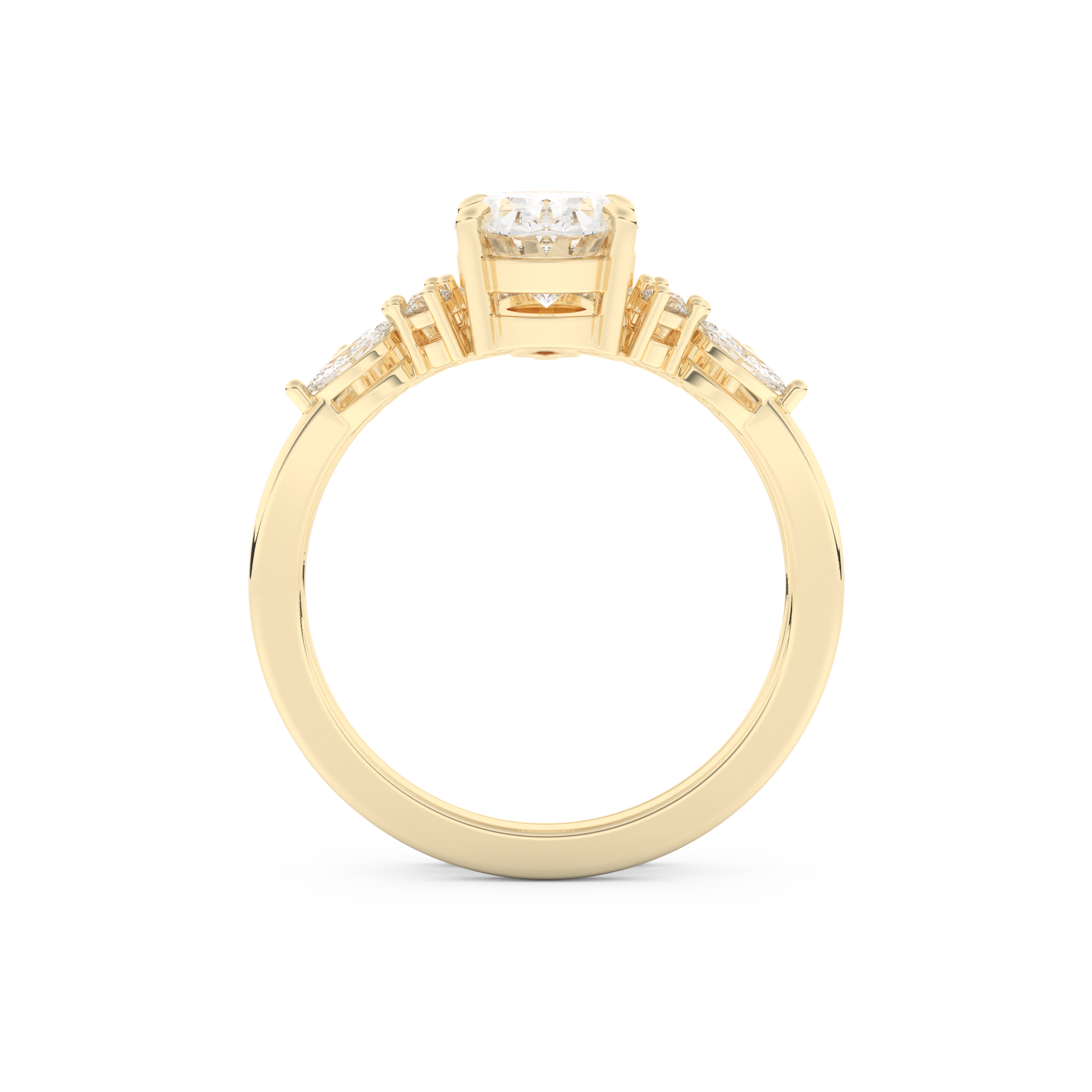 Oval Cut Moissanite Bridal Set with Cluster Settings– 1.22 CT Center, 0.55 TCW Accents 11