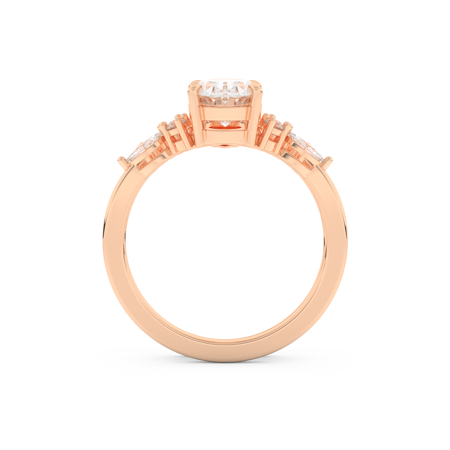 Oval Cut Moissanite Bridal Set with Cluster Settings– 1.22 CT Center, 0.55 TCW Accents 17