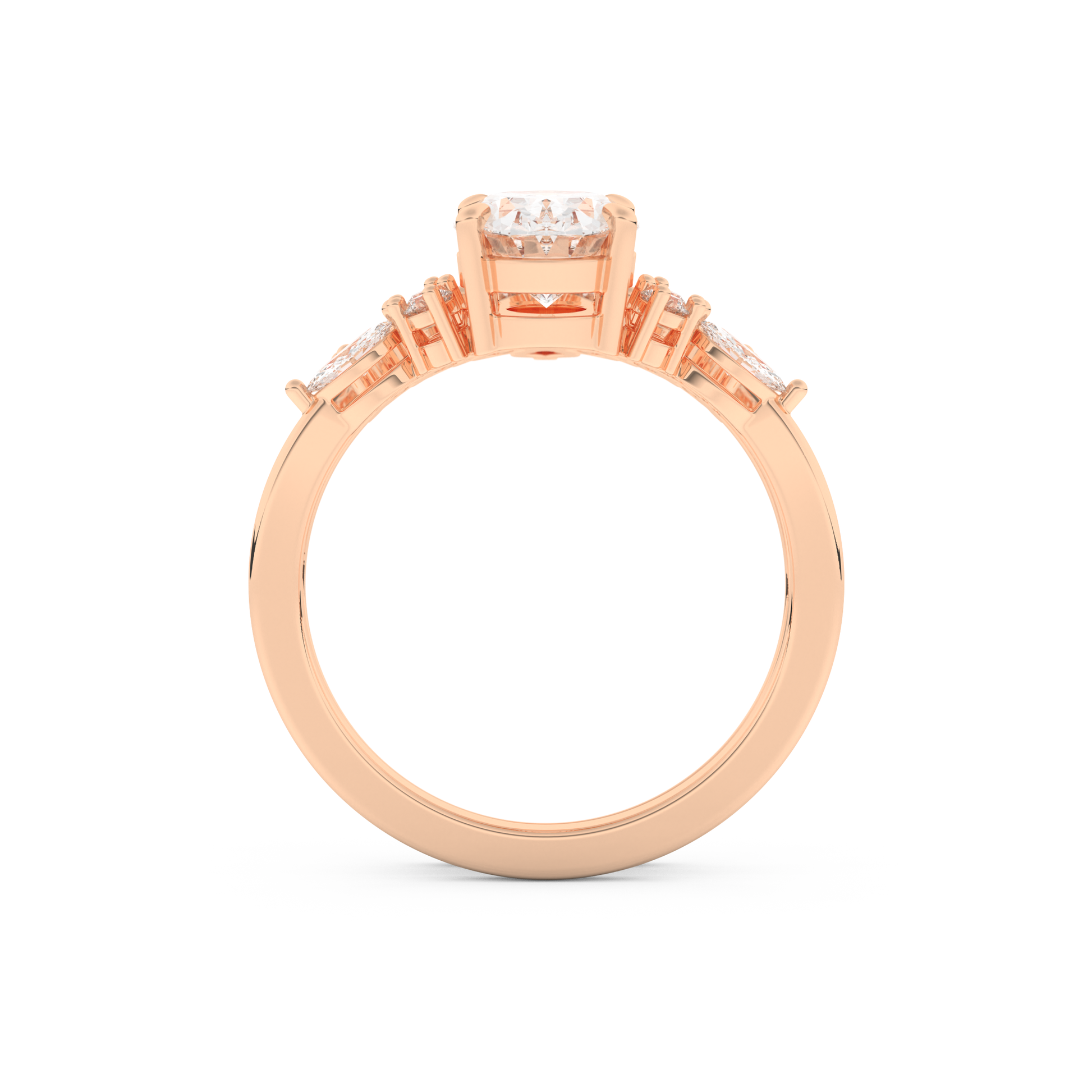 Oval Cut Moissanite Bridal Set with Cluster Settings– 1.22 CT Center, 0.55 TCW Accents 17