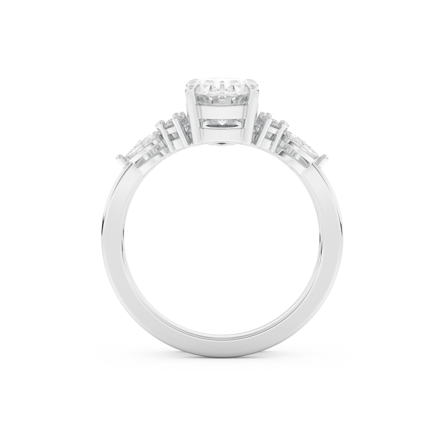 Oval Cut Moissanite Bridal Set with Cluster Settings– 1.22 CT Center, 0.55 TCW Accents 5