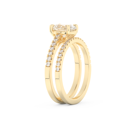 Oval Cut Moissanite Bridal Set with Pave Settings– 1.09 CT Center, 0.28 TCW Accents 10