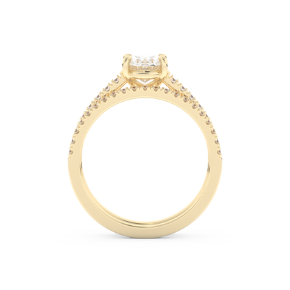 Oval Cut Moissanite Bridal Set with Pave Settings– 1.09 CT Center, 0.28 TCW Accents 11