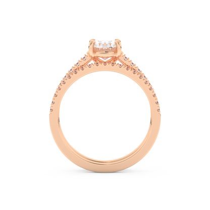 Oval Cut Moissanite Bridal Set with Pave Settings– 1.09 CT Center, 0.28 TCW Accents 17